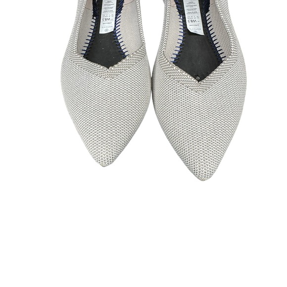 Rothy's Gray Flax Birdseye The Point Ballet Flat Size 8 1/2 MISSING INSOLES - Picture 3 of 7